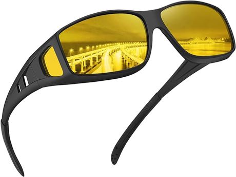 Night Vision Glasses Fit Over Glasses-Polarized Sunglasses for Men Women