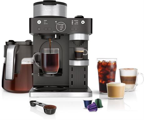 Ninja CFN601 Espresso & Coffee Barista System, 3 Espresso Brew Styles, 12-Cup