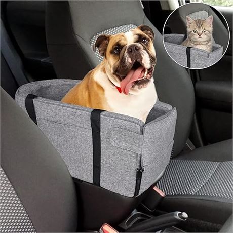 Yonphy Dog Car Seat Portable Dog Cat Booster Seat on Car Small Dogs Cats  (Grey)