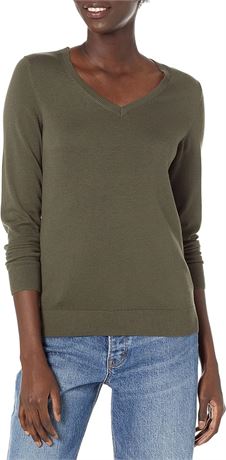 LRG -  Essentials Womens Lightweight V-Neck Sweater, Olive