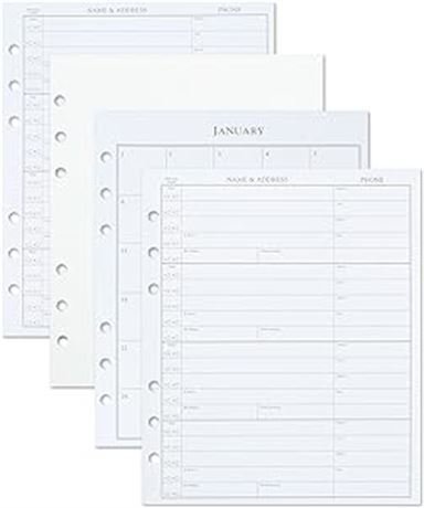 Hallmark Address Book Refill Pages (Pack of 44 Replacement Pages for Addresses