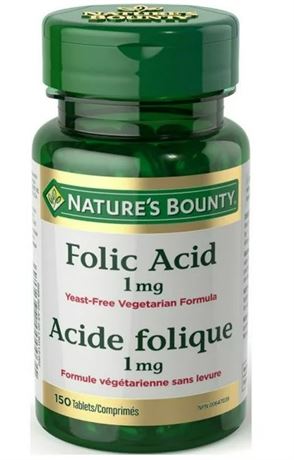 Nature's Bounty Folic Acid, 150 Tablets