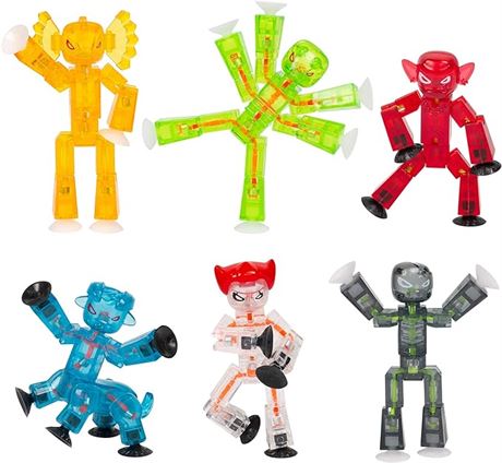Zing Stikbot Monsters, Complete Set of 6 Stikbot Poseable Monster Action Figures
