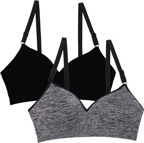 42C Fruit of the Loom Womens Seamless Wire Free Push-up Bra, 2 Pack