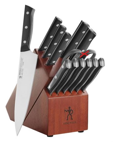 HENCKELS Everedge Dynamic 14 Piece Serrated Stainless Steel Knife Block Set