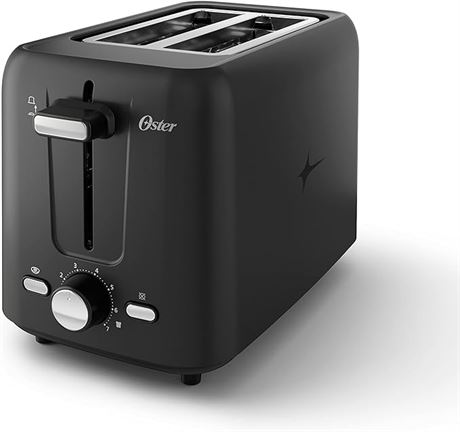 Oster 2-Slice Toaster with Custom Bagel Setting and Extra-Wide Slots, Black