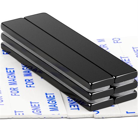 60 x 10 x 3mm, Black Pack of 6 DIYMAG Bar Magnets with Epoxy Coating, Strong