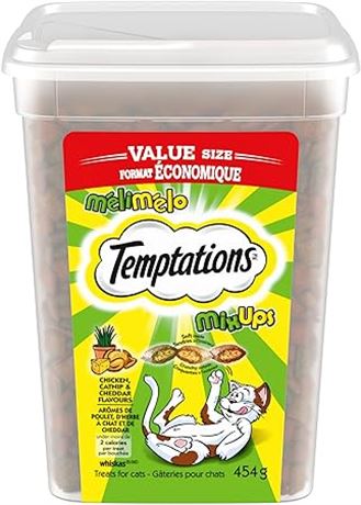 TEMPTATIONS Mix-Ups Adult Cat Treats, Catnip (Chicken, Catnip & Cheddar Flavour)