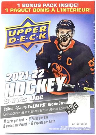 2021/22 Upper Deck Series 1 NHL Hockey Blaster Box (6 pks/bx)