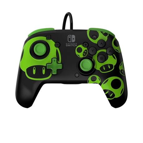 PDP Gaming Rematch Wired Controller for Nintendo Switch - 1Up Glow In The Dark