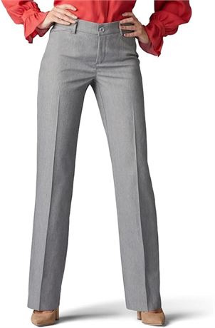 Sz 14 Grey Lee Womens Flex Motion Regular Fit Trouser Pant