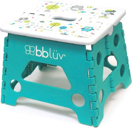 bblüv - Stëp - Foldable Step Stool - Safe, Compact and Easy to Clean (Aqua)