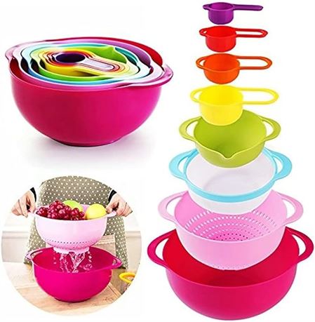 8 Pcs Nest Mixing Bowl Set with Measuring Cups