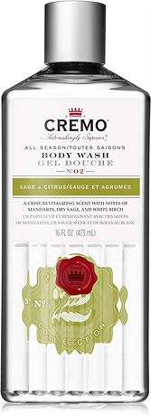 Cremo All Season Body Wash, Sage & Citrus, 16 fl oz, Energizing fresh Fragrance