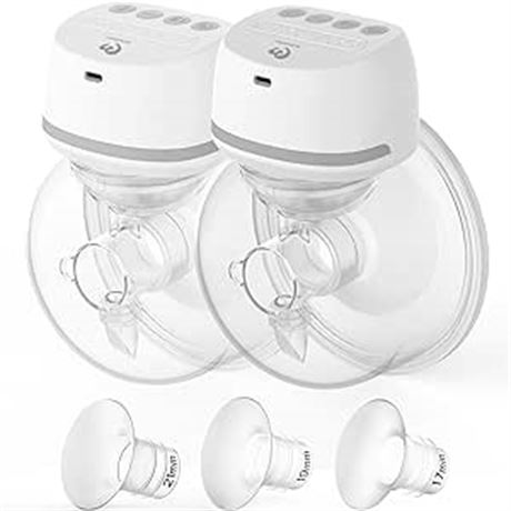 6 oz Bellababy Hands-Free Breast Pumps Wearable Upgraded with 17mm, 19mm, 21mm