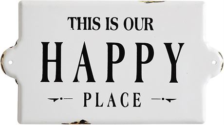 Creative Co-Op "This is Our Happy Place" Metal Wall Plaque