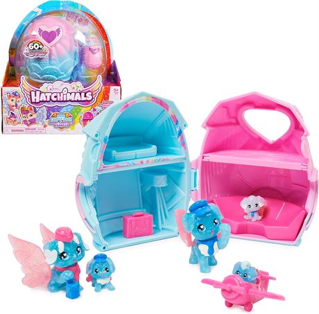 Hatchimals CollEGGtibles, Family Pack Home Playset with 3 Characters