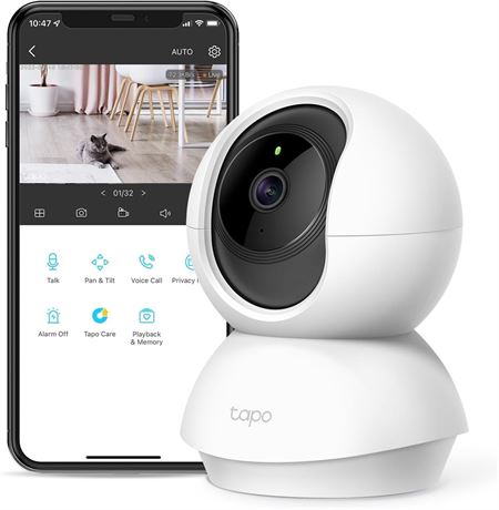 TP-Link Tapo Smart Pan/Tilt Indoor Security Camera, 360° Motion Tracking, 1080p