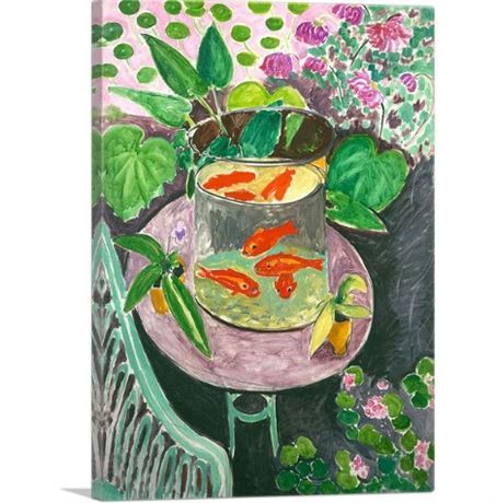 40" H x 26"W x 1.5" D ARTCANVAS Goldfish 1911 Canvas Art Print By Henri Matisse