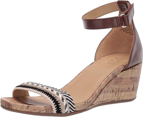 Naturalizer womens Areda Wedge Sandals Wedge Sandal (Brown 8.5US/ 6UK)