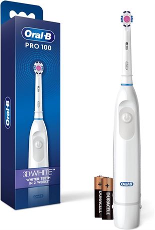 Oral B Pro 100 3D White, Battery Toothbrush, White