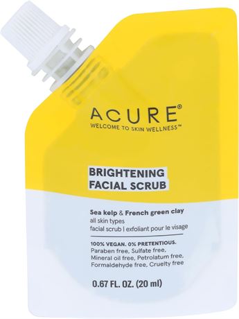 Acure Brightening Facial Scrub Pouch, 0.67 FZ