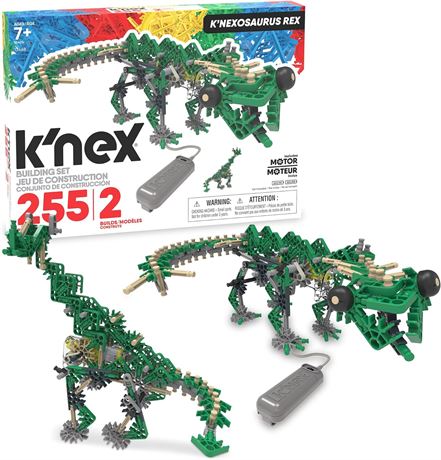 K'NEXosaurus Rex Building Set, 255 Pieces, 2 Builds, Motorized Movement