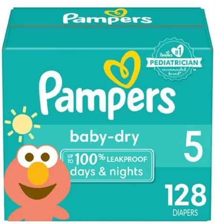 Size 5, Pampers Baby Dry Diapers, Super Econo Pack, Size 5, 128CT