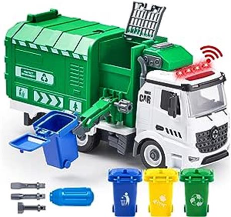 JOYIN Recycling Garbage Truck Toy, Kids DIY Assembly Trash Truck, Friction Power