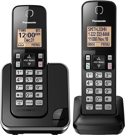 Panasonic DECT 6.0 Expandable Cordless Phone with Call Block - 2 Handsets