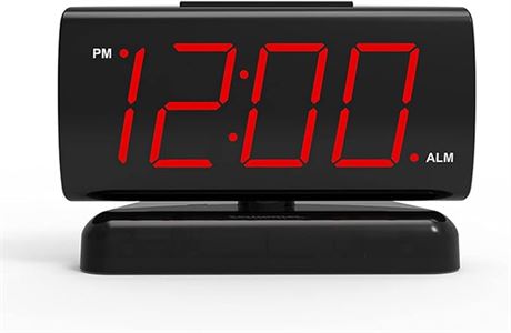 ZOOS Alarm Clock for Bedroom, 5" Large LED Digital Clock for Seniors