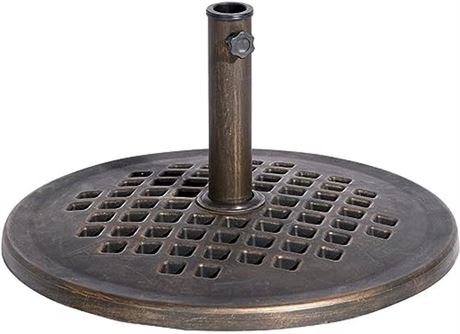 DC America UBP24241-BR 24-Inch Cast Stone Umbrella Base, Made from Rust Free