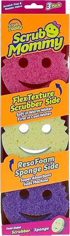 3 Scrub Mommy - Dual Sided Sponge with Soft Absorbent and Scratch-Free Scrubbing
