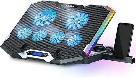TopMate C11 Laptop Cooling Pad RGB Gaming Notebook Cooler, Laptop Fan Stand