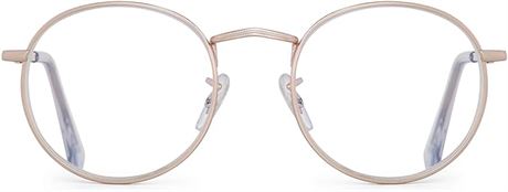 +1.50, JM Retro Round Reading Glasses Women Spring Hinge Metal Frame