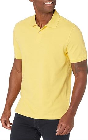 LRG -  Essentials Men's Slim-Fit Cotton Pique Polo Shirt, Yellow