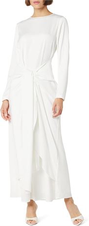 US 3X The Drop Womens Tie Wrap Maxi Dress by @withloveleena, White
