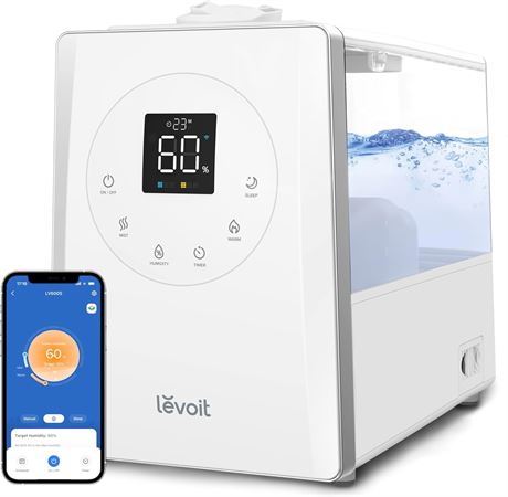 LEVOIT Humidifiers For Bedroom Large Room Home, 6L Top Fill Warm and Cool Mist