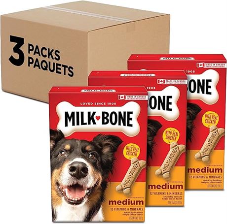 Milk-Bone Original Dog Biscuits Medium Sized Dog Treats, Meaty Taste, 900g Boxes