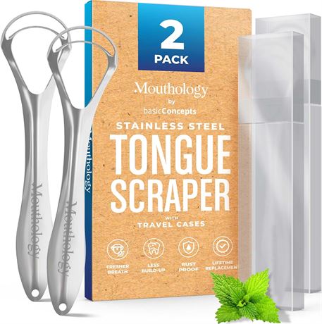 Tongue Scraper (2 Pack), Reduce Bad Breath