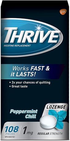 Thrive Nicotine Lozenges, Quit Smoking Aid, Mint Flavour,