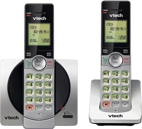 VTech DECT 6.0 Dual Handset Cordless Phone with ITAD, CID, Backlit Keypads