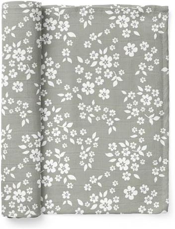 Mini Muslin - Muslin Swaddle - 100% Cotton - Whimsy Floral - Sage