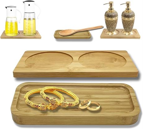 Wooden Tray | Oil Dispenser and Vanity Tray (2 Pack)