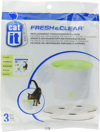Catit Replacement 3-Pack Carbon and Foam Cartridge for Fresh and Fountain