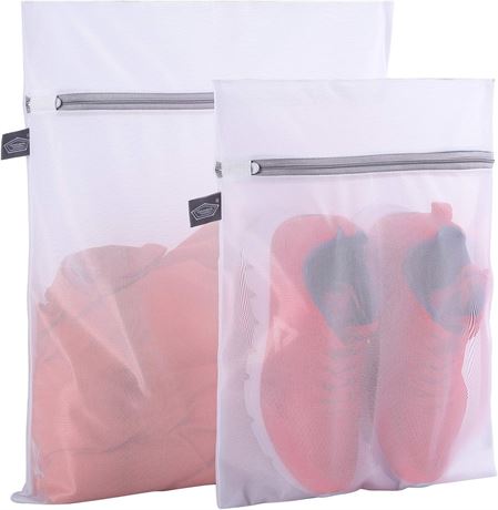 Kimmama Set of 2 Delicates Laundry Bags,Durable Zipper Mesh Laundry Bag