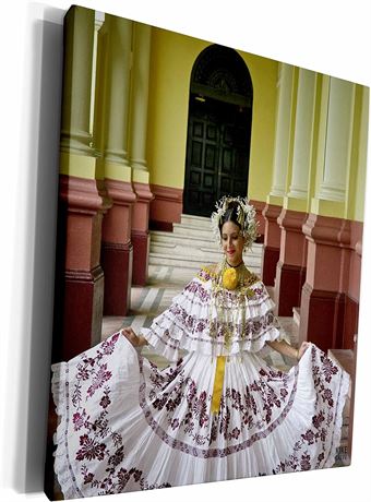 16 x 20 in Panamanian Woman in her Twenties Dressed up - Museum Grave Canvas