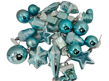 21 Pcs-  Baby Blue Ornaments