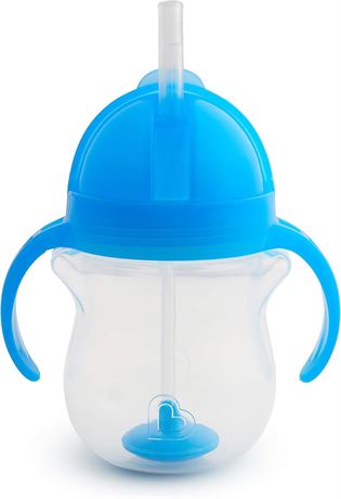 Munchkin Any Angle Click Lock Weighted Straw Trainer Cup, 7 Oz, 1 Pack, Blue
