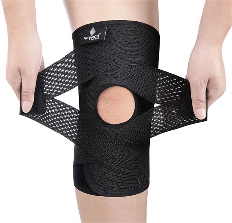 NEENCA Professional Knee Brace with Side Stabilizers Medical Knee (Black Large)